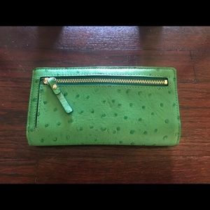 Kate Spade Green Embossed Leather Wallet